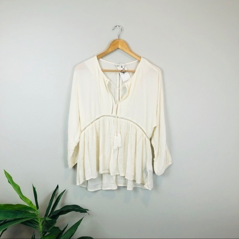 7 for all mankind 7FAM cream boho blouse M